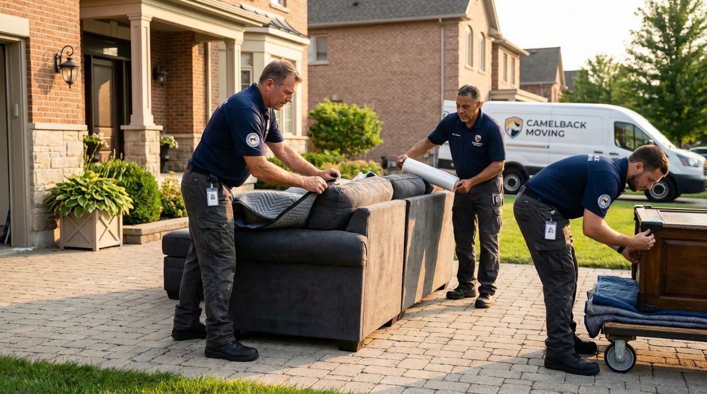 Large estate moving crew wrapping furniture in Glasgow, KY